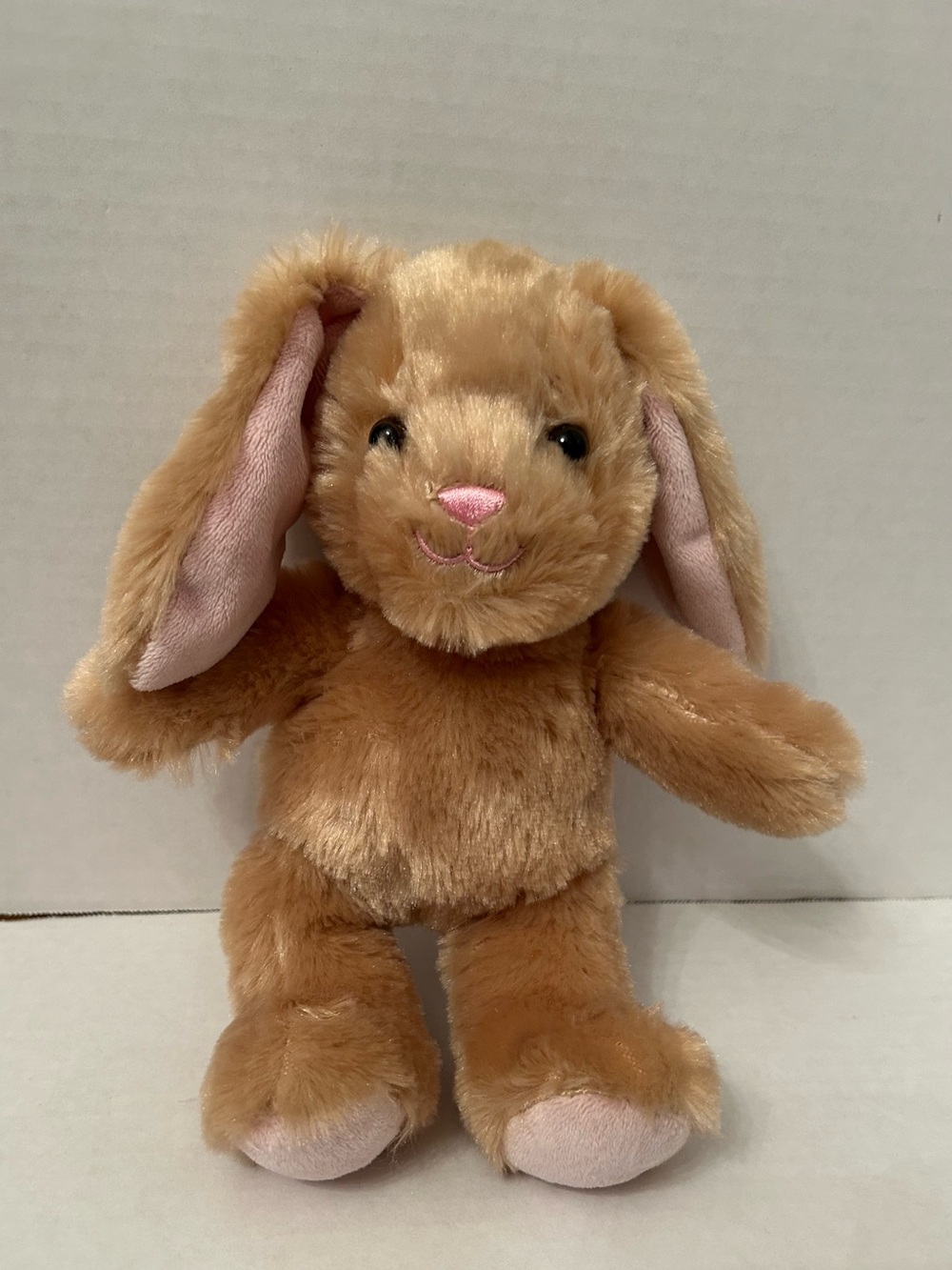 Build a bear mini Plush Brown Bunny Stuffed Animal with Pink Accents